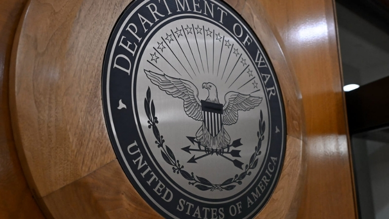US Department of Defense seal displayed inside federal building